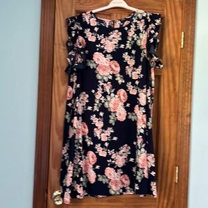 NWOT Shein Curve Navy Floral Swing Dress with ruffle cap sleeves. 4x